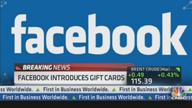 Facebook Introduces Gift Cards