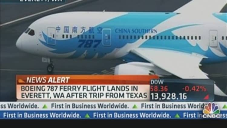Boeing 787 Ferry Flight Lands