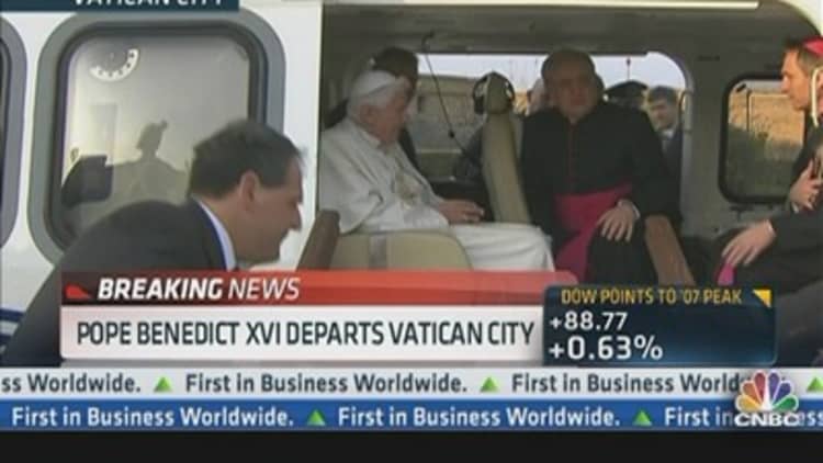 Pope Leaves the Vatican by Helicopter
