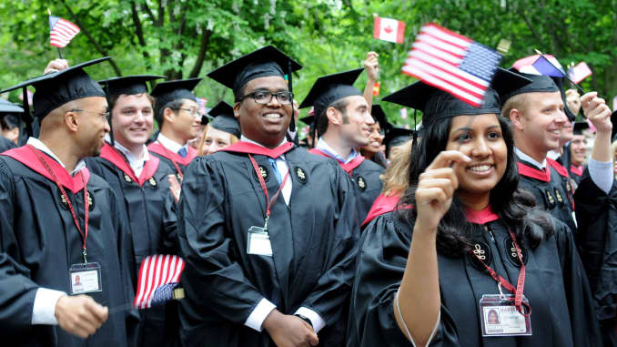 Graduates from the Harvard Business School MBA program.