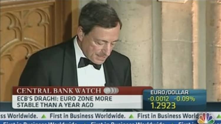 Euro Zone 'More Stable' Than a Year Ago: Draghi
