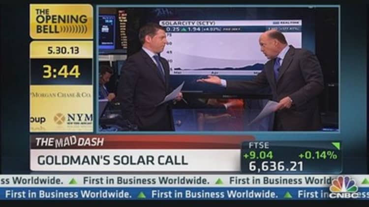 Cramer's Mad Dash: Goldman's Solar Call