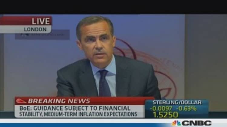 BoE's Carney: No rate rise until unemployment hits 7%