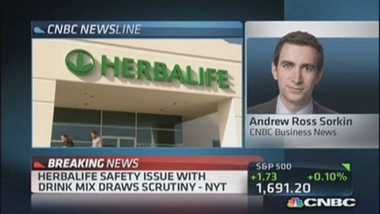 Herbalife safety issue with drink mix draws scrutiny: NYT
