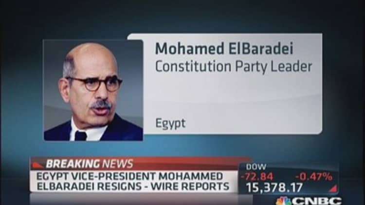 Egypt Vice-President Mohammed ElBaradei resigns