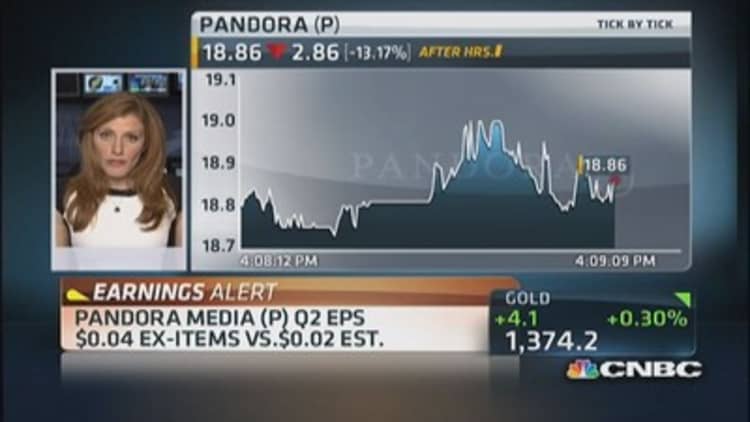 Pandora reports earnings