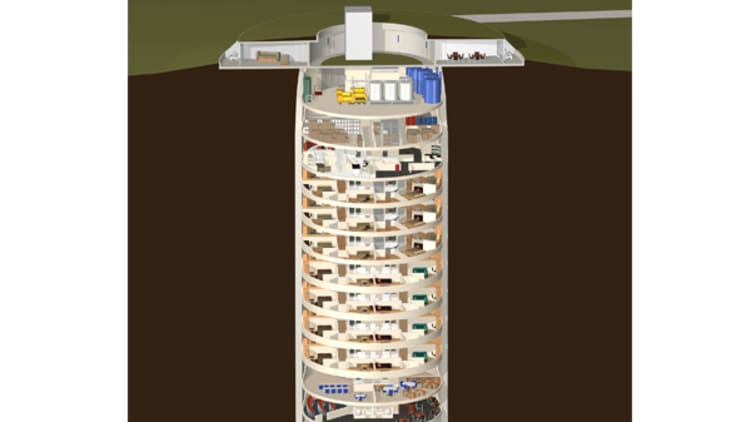 This survival silo for the super rich costs $3M per floor