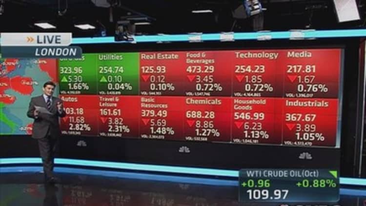 Europe markets lower on Syria fears; Italy gains