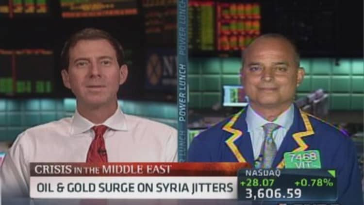 Oil & gold surge on Syria jitters