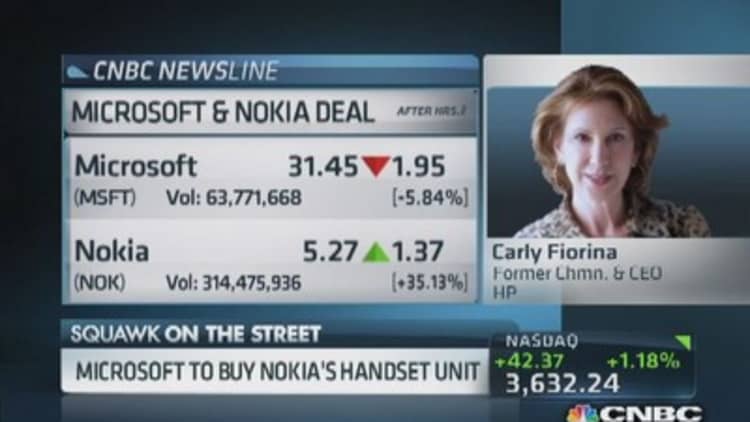 Nokia surges on deal with Microsoft