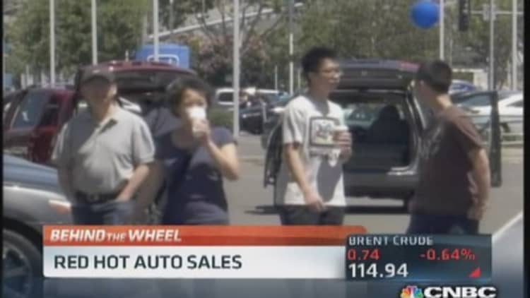 Today's rally fueled by red hot auto sales