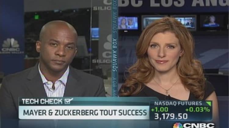 Mayer & Zuckerberg tout success