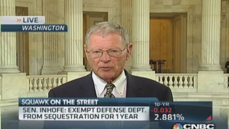 Exempt Defense Dept. from sequestration for one year: Sen. Inhofe