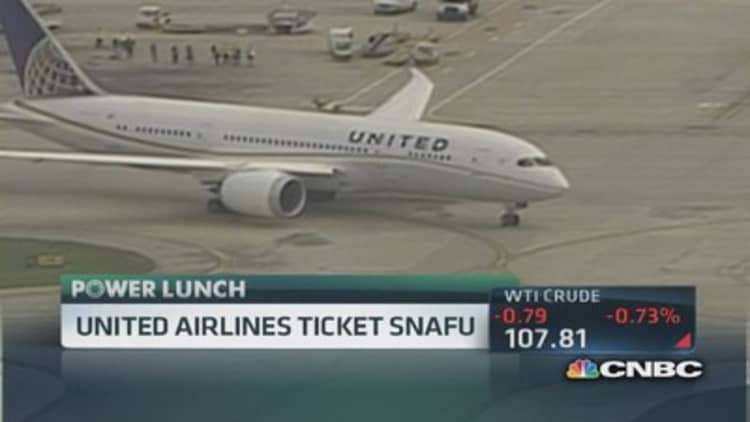 United Airlines ticket snafu