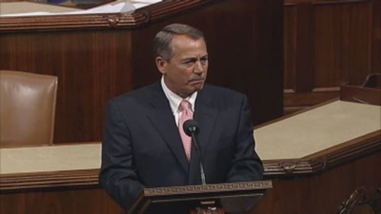 Boehner mocks Obama on House floor