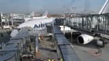 Passengers are boarding on an Air France A380 at Roissy Charles-de-Gaulle airport outside Paris.
