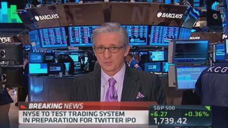 NYSE to test system before Twitter IPO