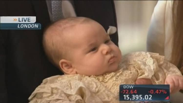 Royal family gathers for Prince George's baptism
