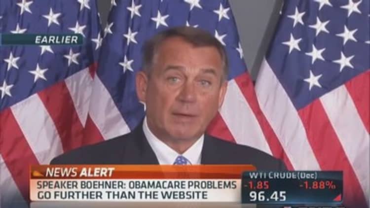 Boehner steps up attack on Obamacare