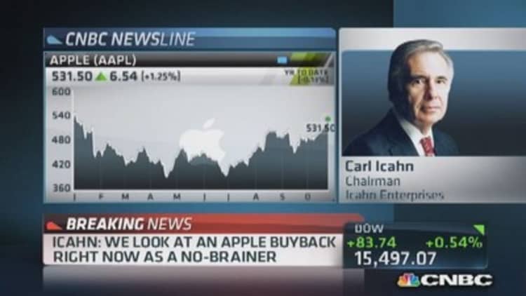 Icahn: Big Apple buyback is 'no brainer'