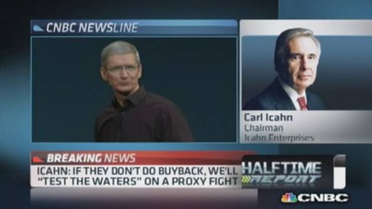 Icahn:  Could 'test waters' for Apple proxy fight