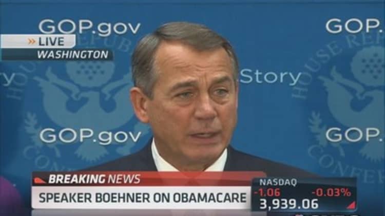 Boehner: Obamacare 'wet blanket' on US economy