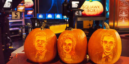Carving up the 'Squawk' crew on Halloween