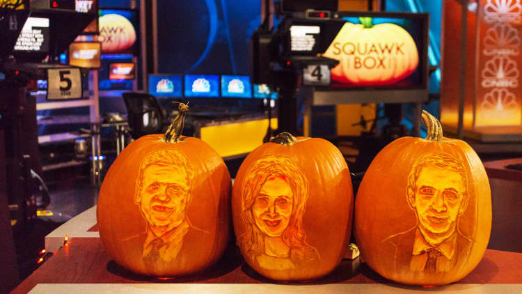 Carving up the 'Squawk' crew on Halloween