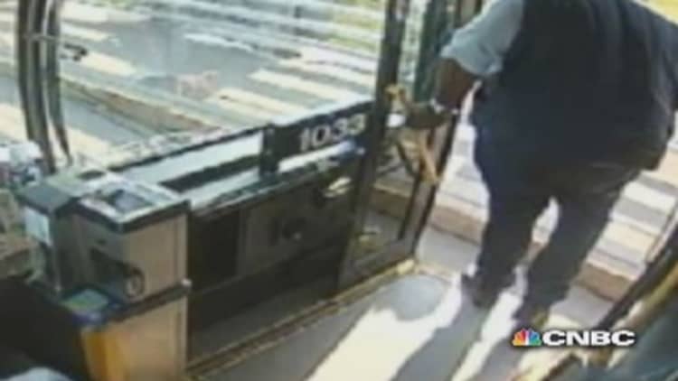 Bus driver talks woman out of suicide: On camera