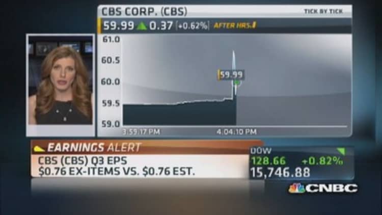 CBS reports earnings