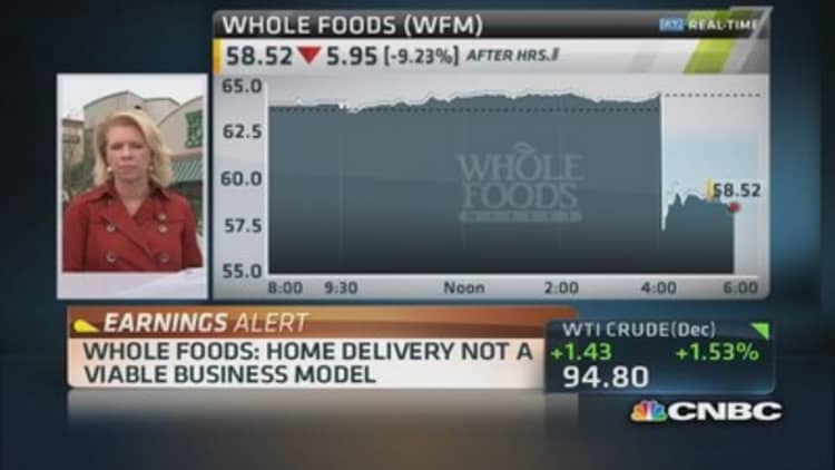 Whole Foods: Home delivery 'not viable' yet