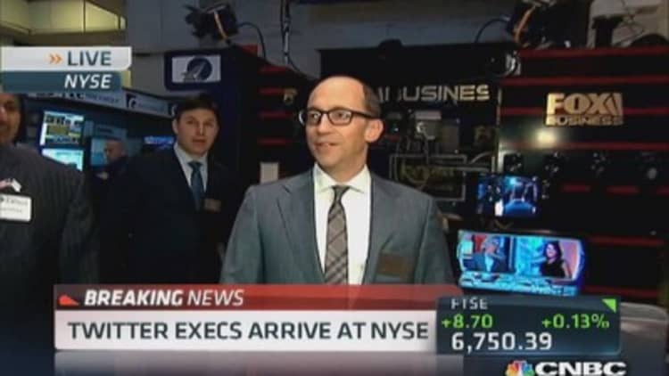 Twitter execs arrive at NYSE