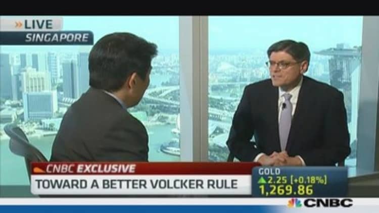Volcker rule will get done this year: Jack Lew