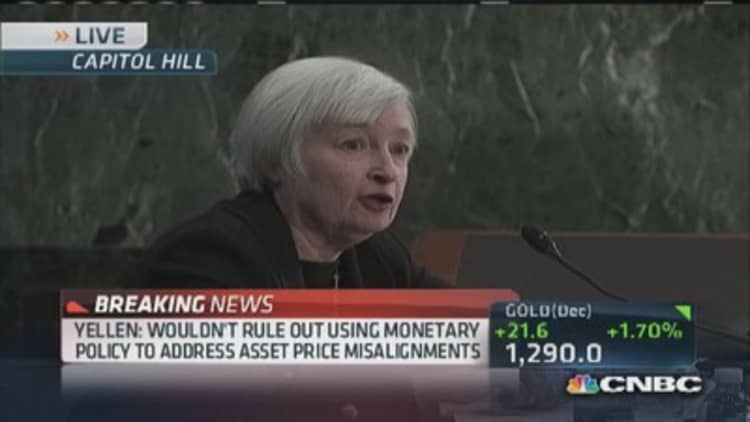 Stock prices not in 'bubble-like conditions': Yellen
