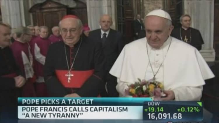 Pope Francis: Capitalism 'new tyranny' 