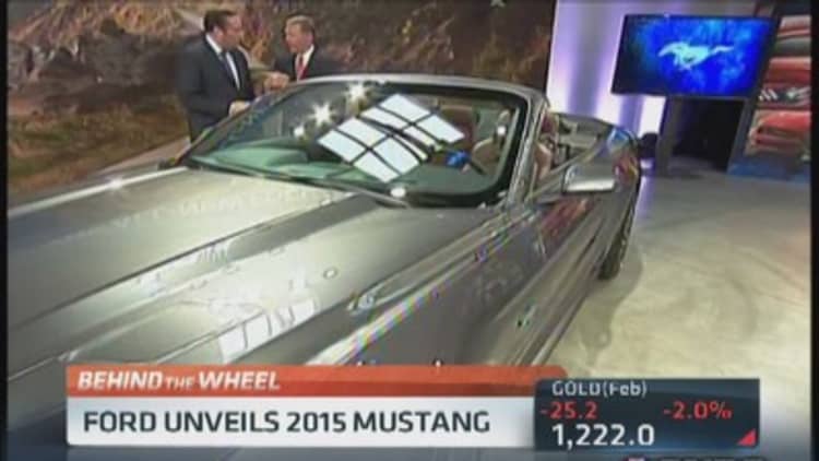 Ford CEO shows new 2015 Mustang