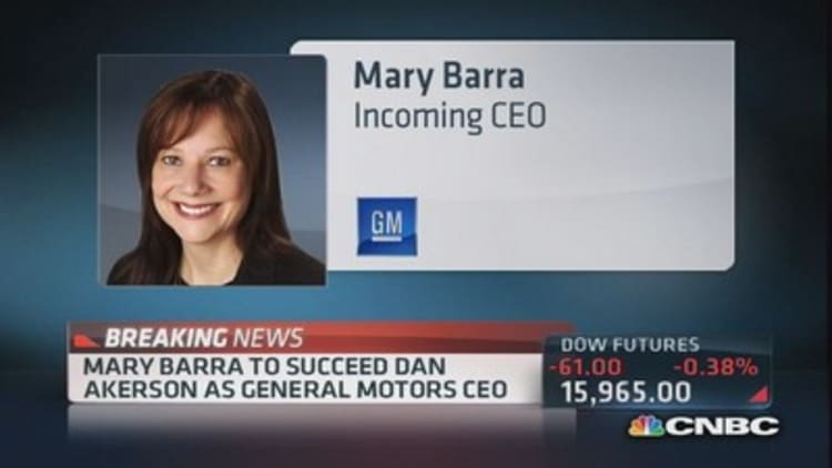 GM: Mary Barra to succeed Dan Akerson as CEO