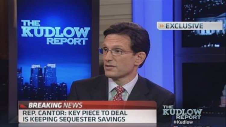 Deal maintains sequester savings: Cantor