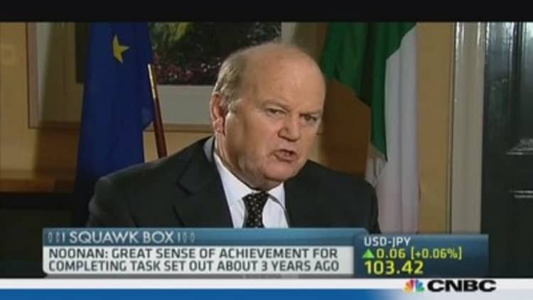 Irish finance minister: 'Great sense of achievement'