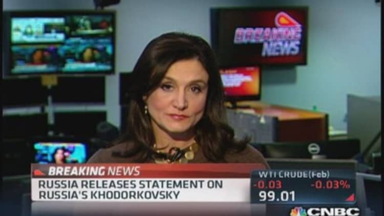 Russia's Khodorkovsky releases statement