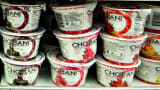 Chobani Inc. greek yogurt at a supermarket in Princeton, Illinois.