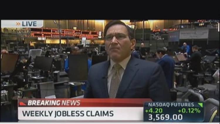 Jobless claims moved down 15K to 330,000