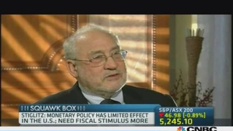 Joseph Stiglitz: US needs fiscal stimulus