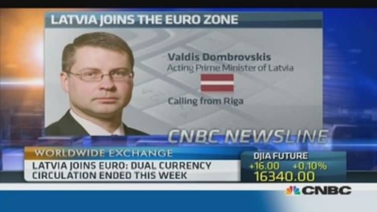 Euro will 'facilitate' Latvia's growth: Dombrovkis