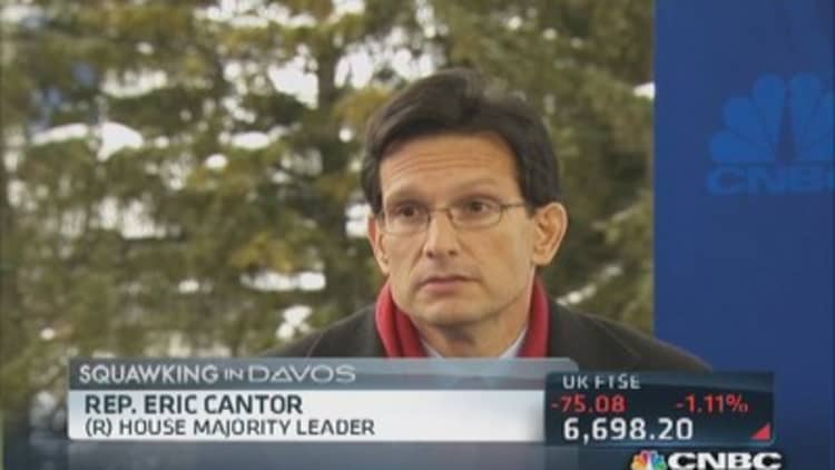 Rep. Cantor brings politics to Davos