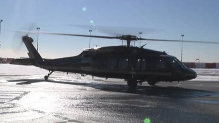 Blackhawks patrolling Super Bowl skies