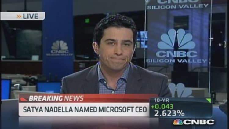 Satya Nadella in charge at Microsoft