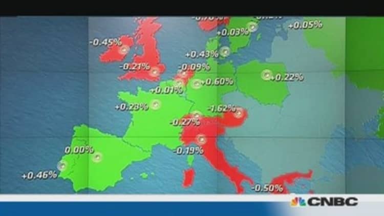 Europe shares close lower as 6-day rally ends