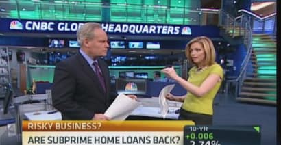 Subprime home loans back