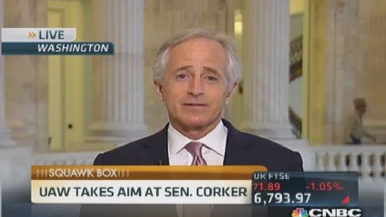 Sen. Corker: UAW was looking at workers as dollar bill